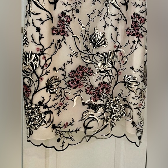 AIDAN MATTOX- NWT Sz 10 Midi, Cream Backgr. w/Hand-Embroidered Florals MSRP $275 - Picture 11 of 16